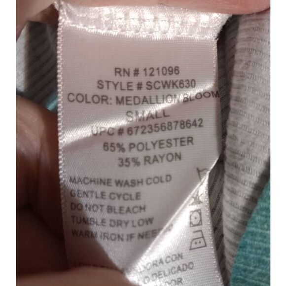 Kiara Shirt Ladies Small Green Long Sleeve V-Neck Boho Y2K Studded - Picture 6 of 7